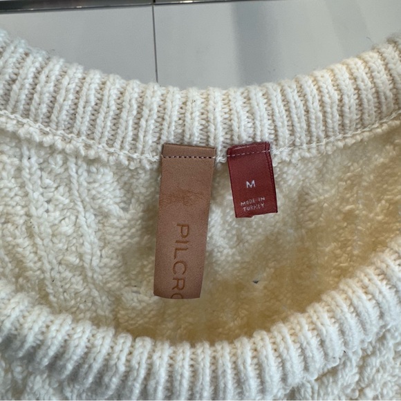 Anthropolgie Pilcro Cream Cut Out Shoulder Sweater. - Picture 2 of 4